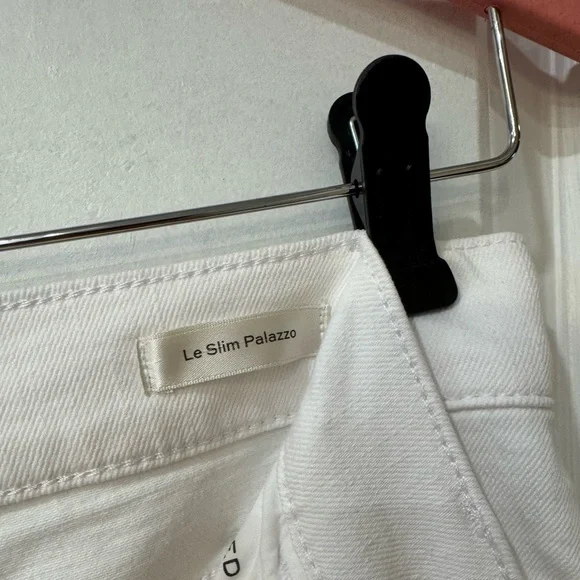 NWOT | FRAME Le Slim Palazzo Raw Hem Jeans | White | Full length | SZ 26 - Picture 7 of 13
